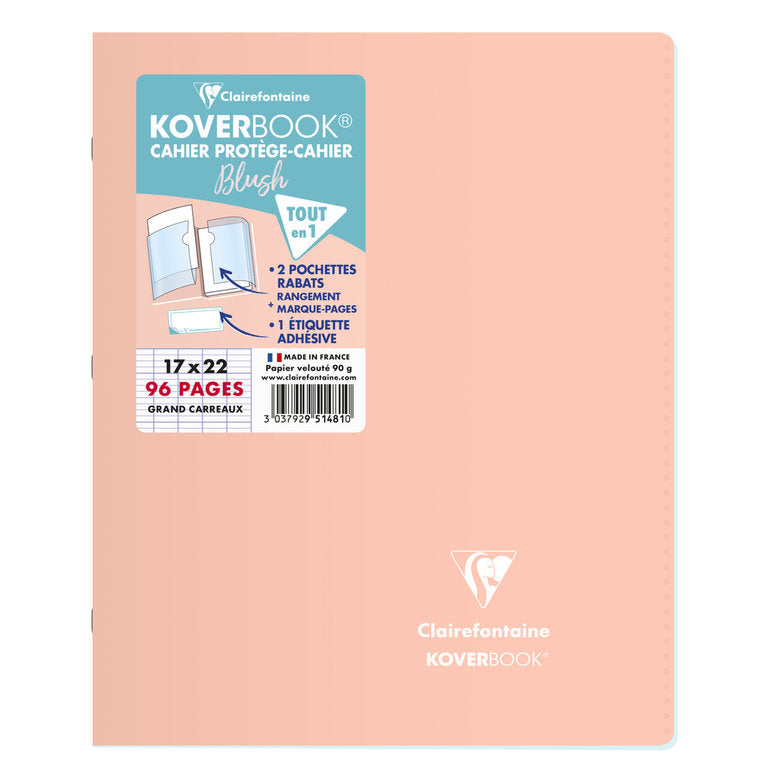 Clairefontaine Koverbook (A5) Blush Stapled Notebook (17 x 22)