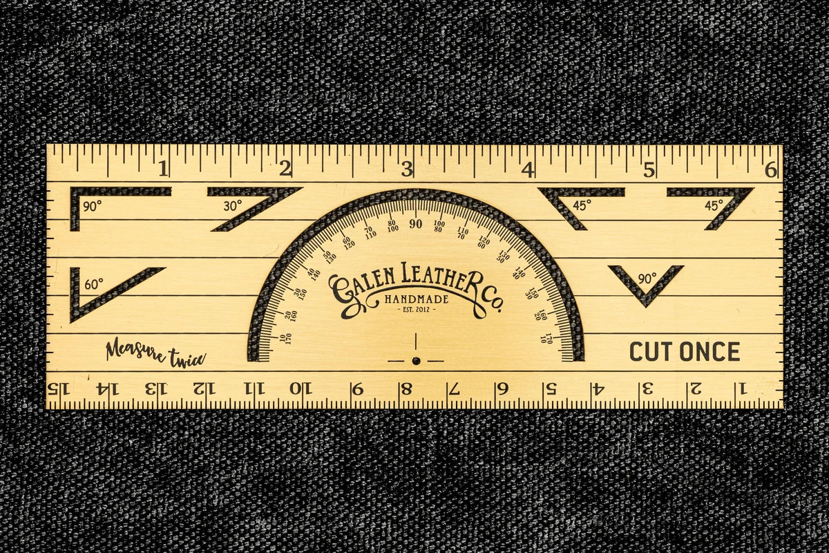 Galen Leather - The Geometer's Tool - Master Brass Ruler for Angels - Lines & Measurements