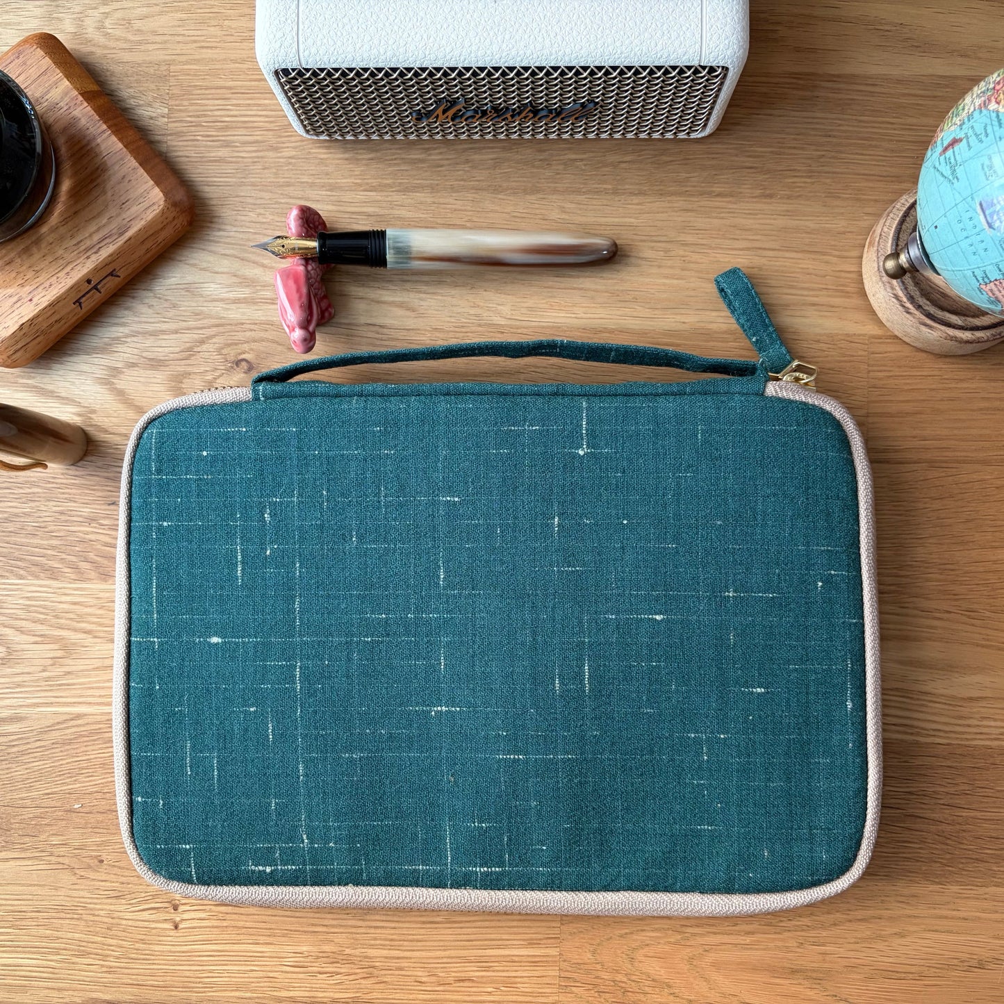 Kyoku Haku Teal Zippered Pen Case [10 Slots]