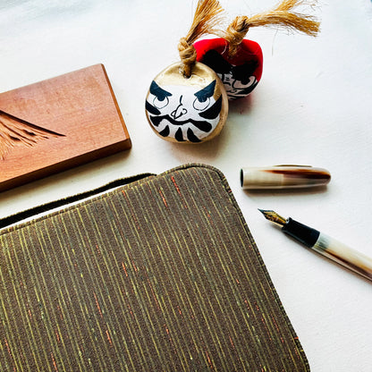 Kyoku Haku Japanese Fabric Zippered Pen Case [20 Slots]