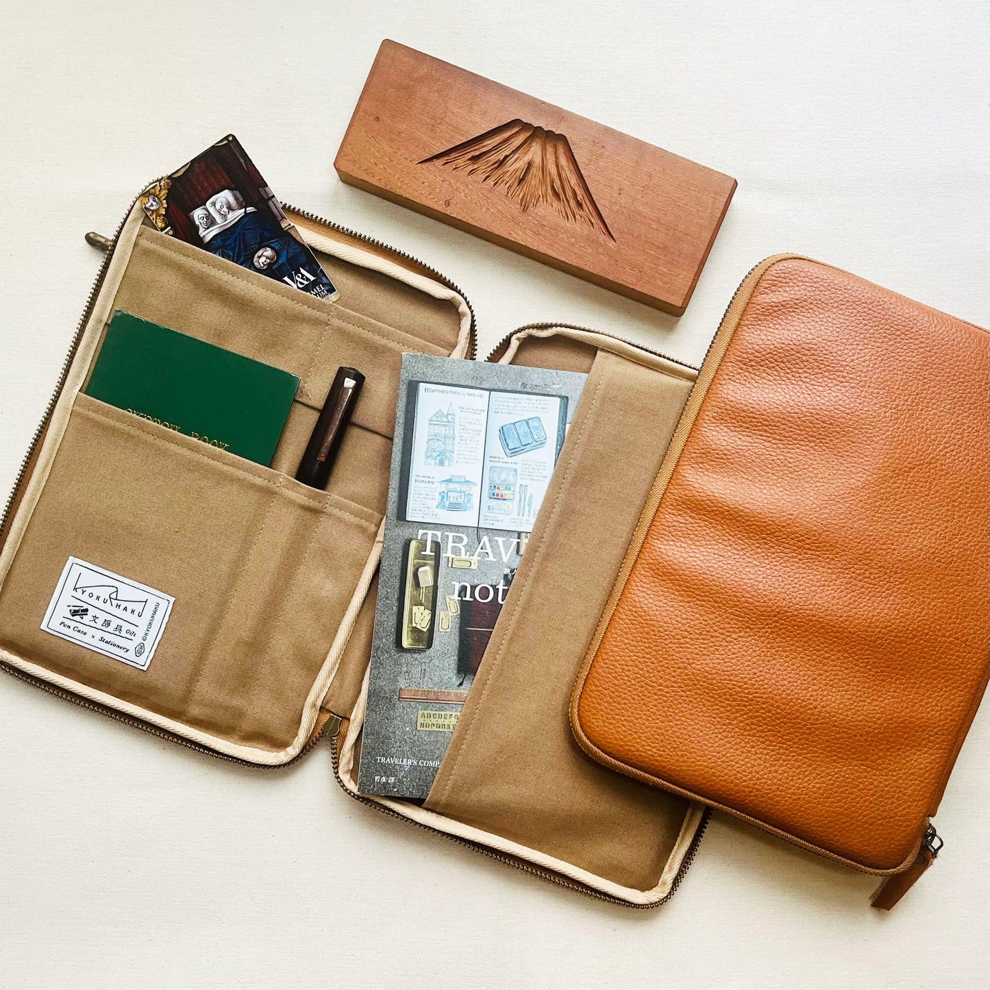 Kyoku Haku Leather Notebook Jacket [A5 Size]
