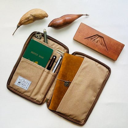 Kyoku Haku Leather Notebook Jacket [A5 Size]