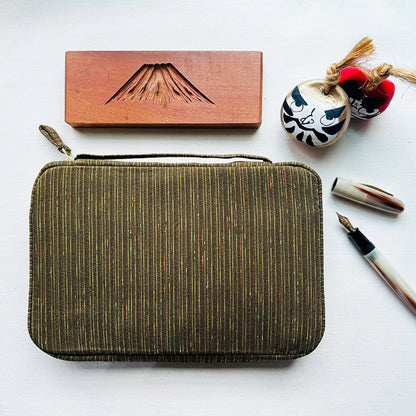 Kyoku Haku Japanese Fabric Zippered Pen Case [20 Slots]