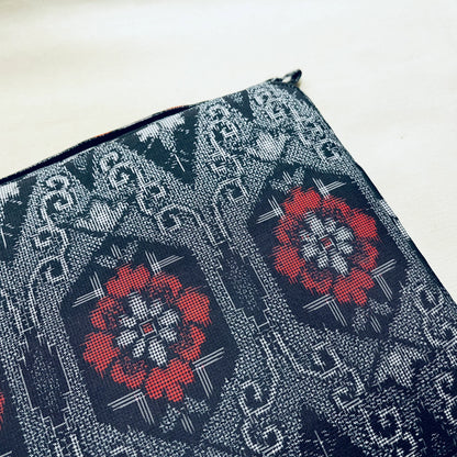 Kyoku Haku Kimono Fabric Pen Case Khaki [5 Slots / 9 Slots]