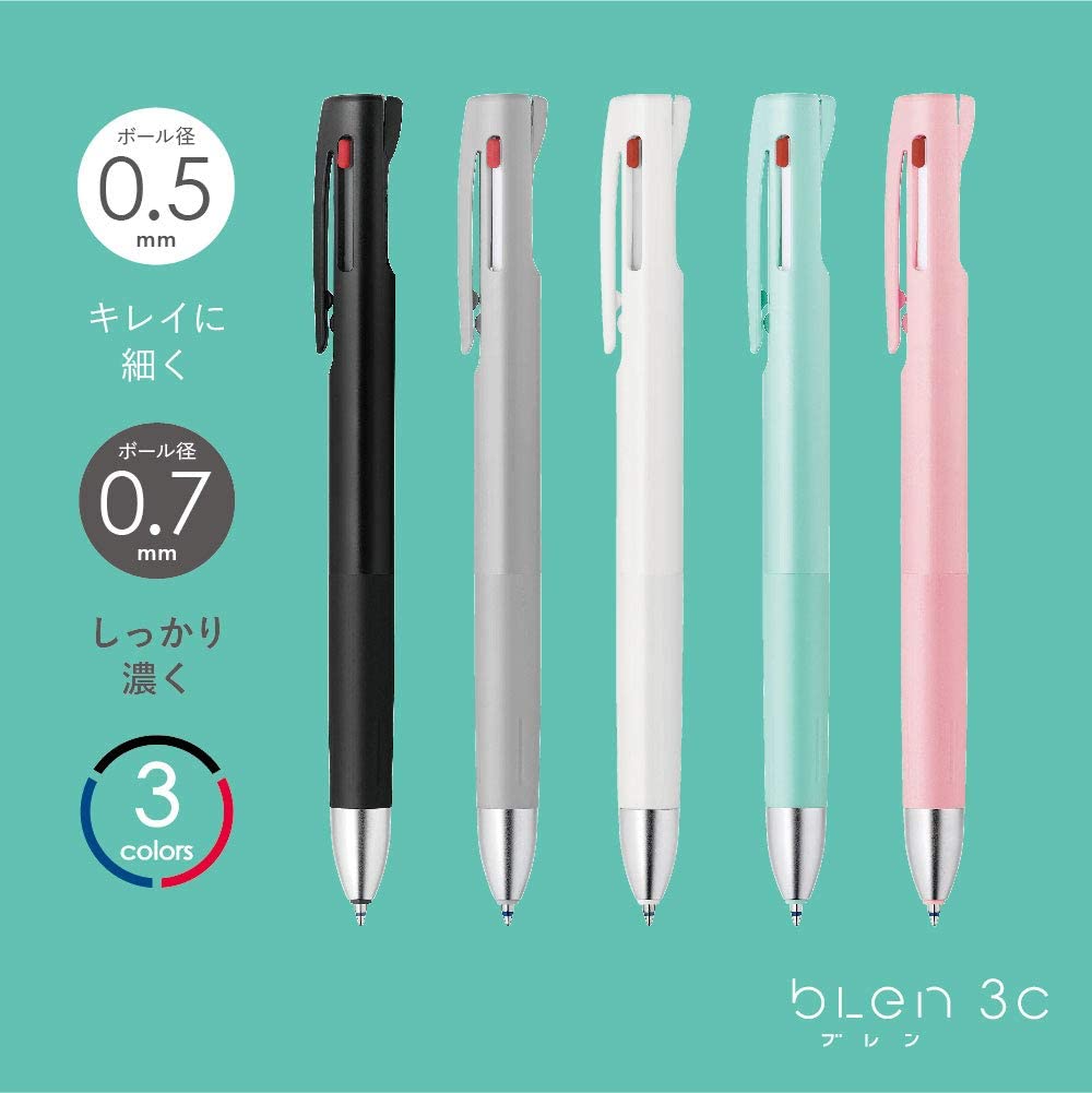 Zebra Blen 3-Color Ballpoint Pens (0.5 / 0.7)