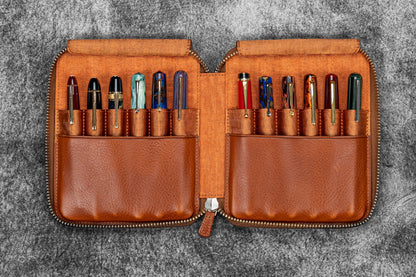 Galen Leather - Legacy Leather Zip Pen Case For 12 Pens