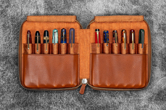 Galen Leather - Legacy Leather Zip Pen Case For 12 Pens