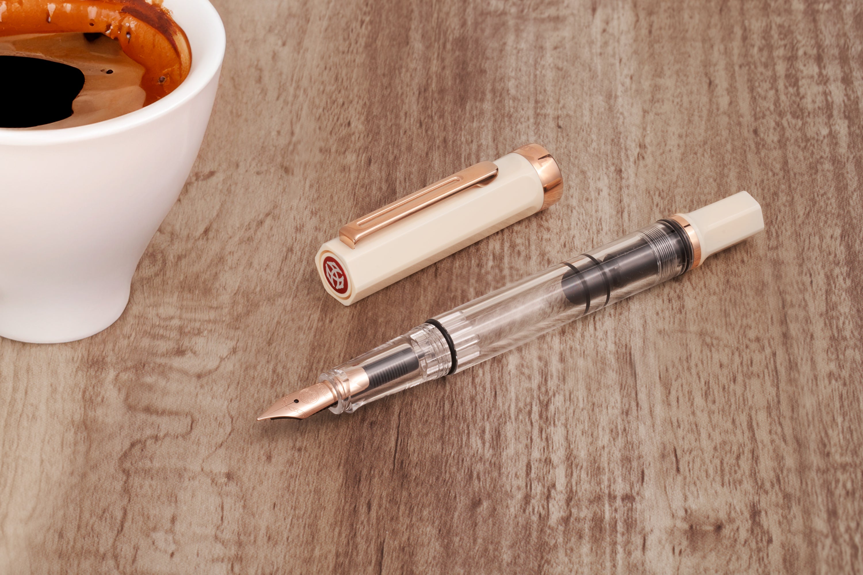 TWSBI ECO Creme with Rose Gold Fountain Pen