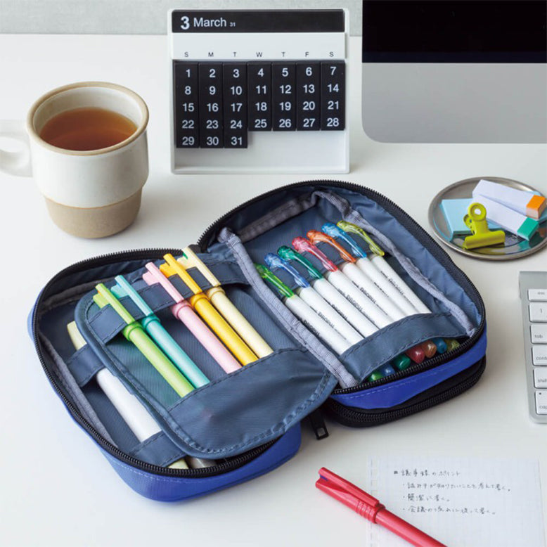 Lihit Lab Book Type Double Zipper Pouch