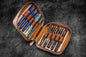 Galen Leather Expansi-Pouch Leather Wide 10 Slots Pen Case - A6 Zip Folio