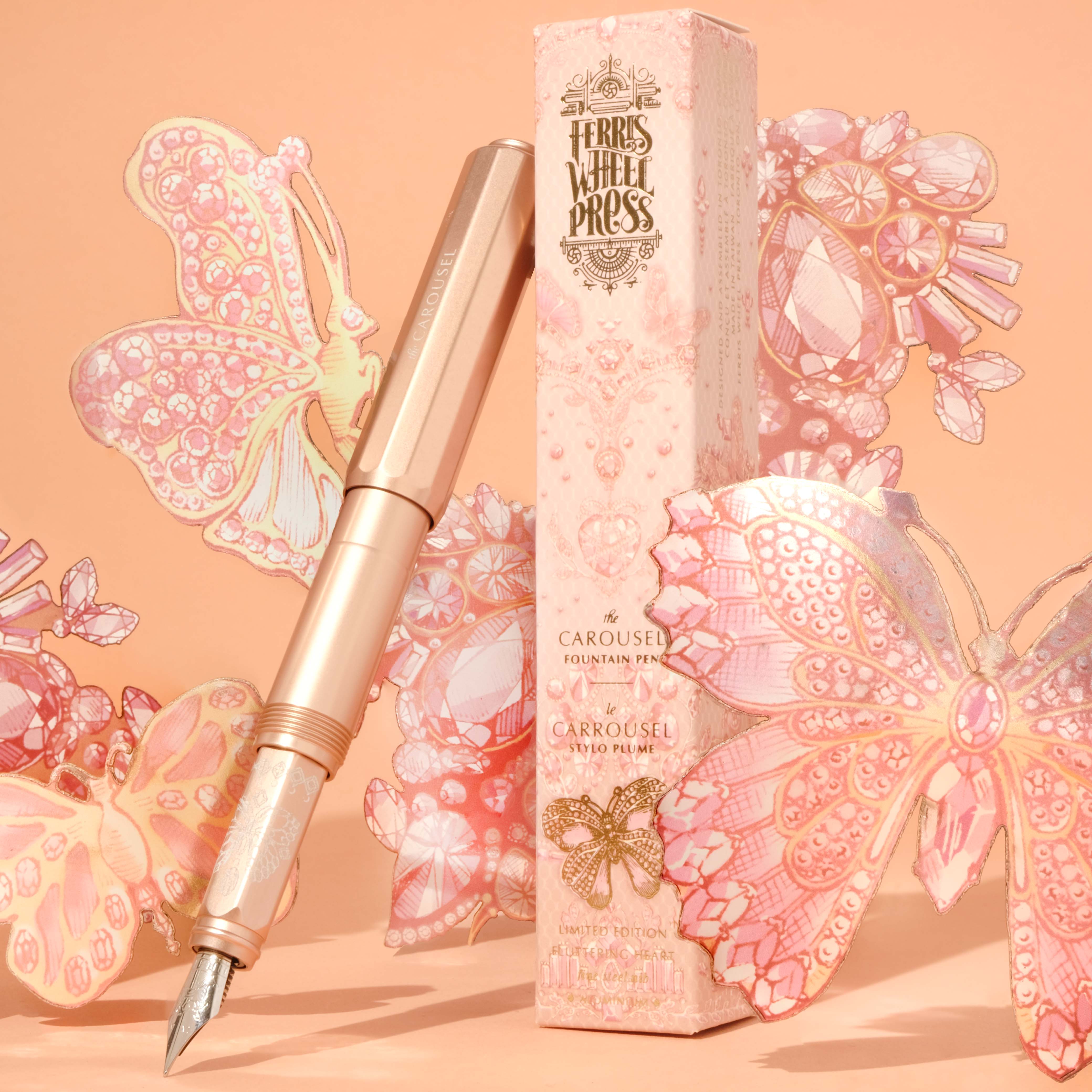 Ferris Wheel Press (Limited Edition 2023) Aluminum Carousel Fountain Pen - The Fluttering Heart
