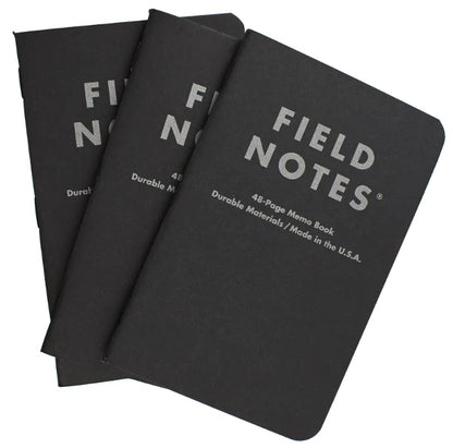 Field Notes Pitch Black Memo Book (Set of 3)