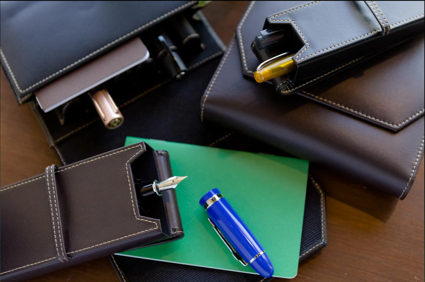 Franklin Christoph Double Leather Pen Case