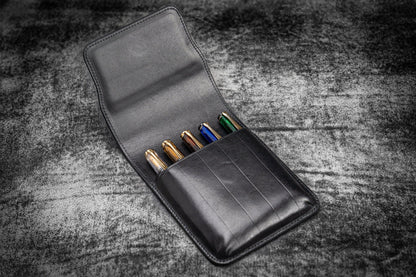 Galen Leather - Leather Flap Pen Case for Five Pens
