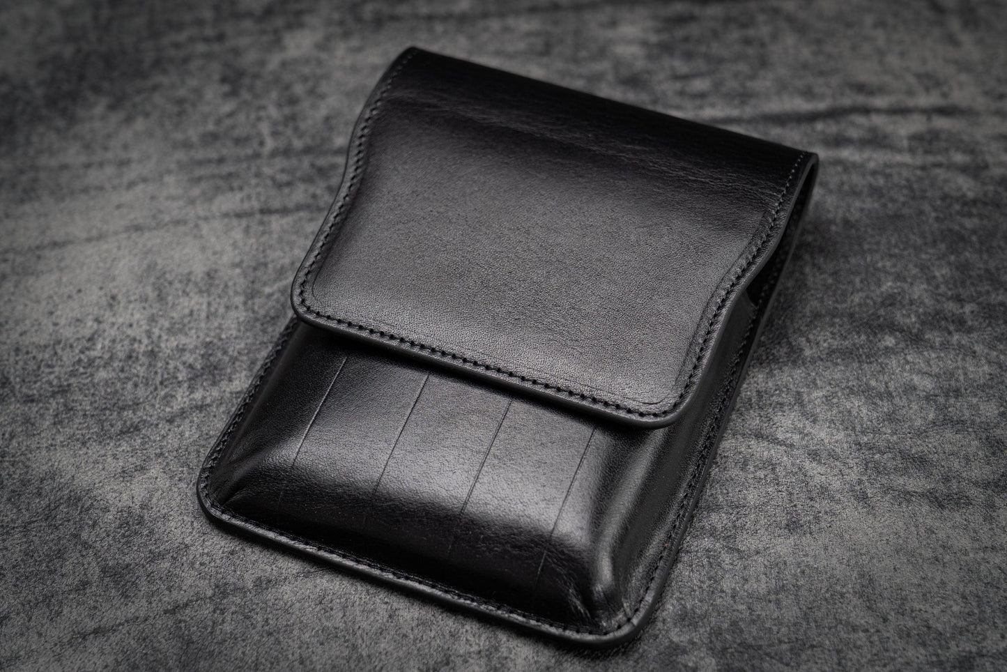 Galen Leather - Leather Flap Pen Case for Five Pens