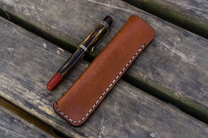 Galen Leather - Leather Single Fountain Pen Case / Pen Pouch