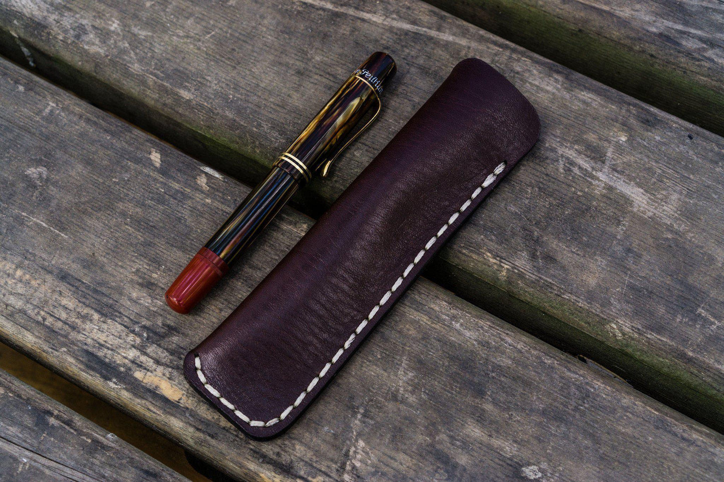 Galen Leather - Leather Single Fountain Pen Case / Pen Pouch