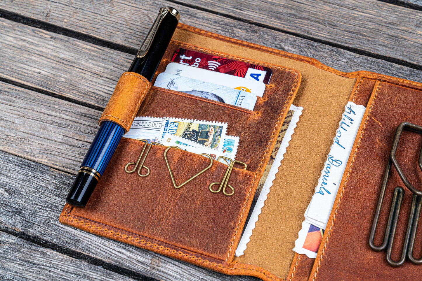 Galen Leather - Leather Wallet Insert for Traveler's Notebook - Passport Size