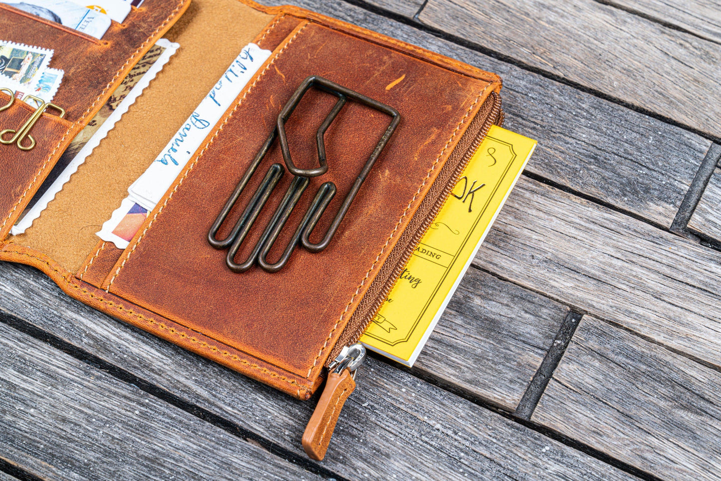 Galen Leather - Leather Wallet Insert for Traveler's Notebook - Passport Size
