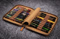 Galen Leather - Leather Zippered 20 Slots Pen Case