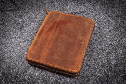 Galen Leather - Leather Zippered 20 Slots Pen Case