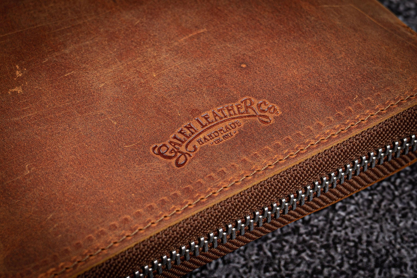Galen Leather - Leather Zippered 20 Slots Pen Case