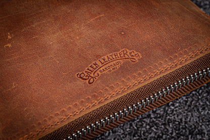 Galen Leather - Leather Zippered 20 Slots Pen Case