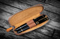 Galen Leather - Leather Zippered Duo Slim Pen Case for 2 Pens