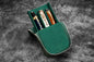 Galen Leather - Leather Zippered Magnum Opus 3 Slots Hard Pen Case with Removable Pen Tray