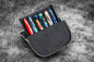 Galen Leather - Leather Zippered Magnum Opus 6 Slots Hard Pen Case with Removable Pen Tray