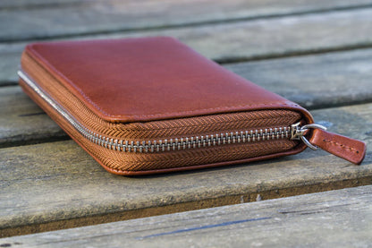 Galen Leather - Leather Zippered 3 Slots Pen Case