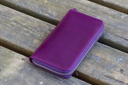 Galen Leather - Leather Zippered 3 Slots Pen Case