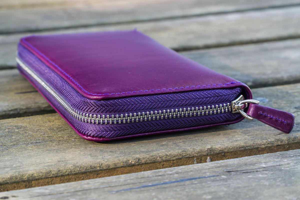 Galen Leather - Leather Zippered 3 Slots Pen Case