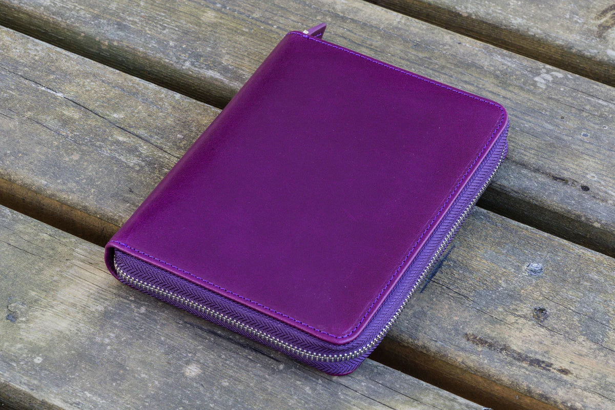 Galen Leather - Leather Zippered 5 Slots Pen Case