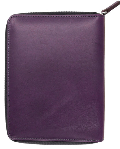 Galen Leather - Leather Zippered 5 Slots Pen Case
