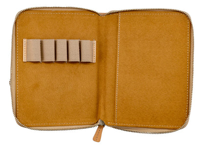 Galen Leather - Leather Zippered 5 Slots Pen Case