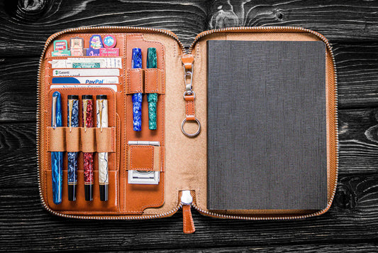 Galen Leather - Leather Zippered A5 Leuchtturm 1917 Notebook Folio