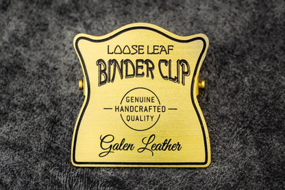 Galen Leather Brass Binder Clip