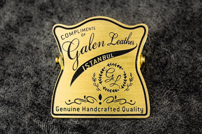 Galen Leather Brass Binder Clip