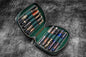Galen Leather Expansi-Pouch Leather Wide 10 Slots Pen Case - A6 Zip Folio