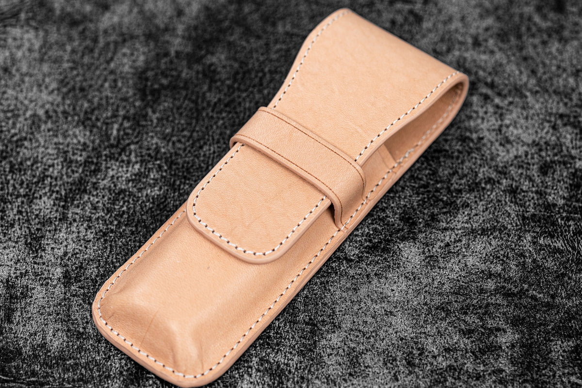 Galen Leather - Leather Flap Pen Case for Two Pens