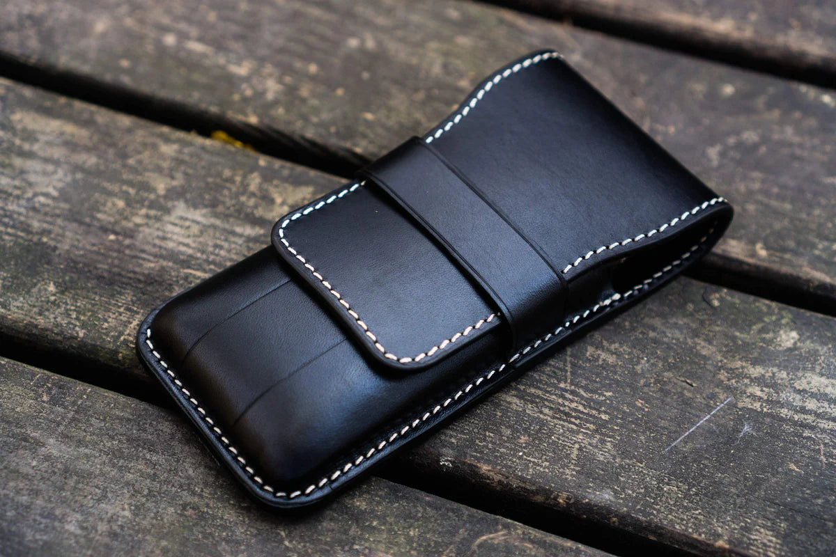 Galen Leather - Leather Flap Pen Case for Three Pens