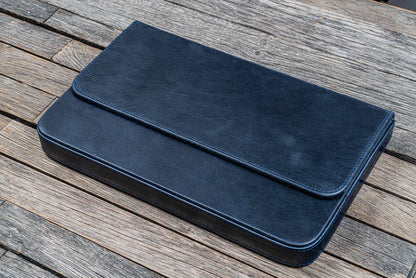 Galen Leather - Leather Magnum Opus 12 Slots Hard Pen Case with Removable Pen Tray