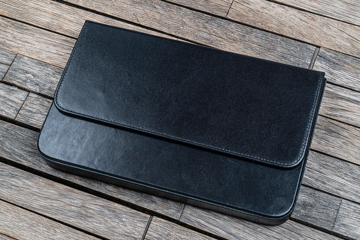 Galen Leather - Leather Magnum Opus 12 Slots Hard Pen Case with Removable Pen Tray