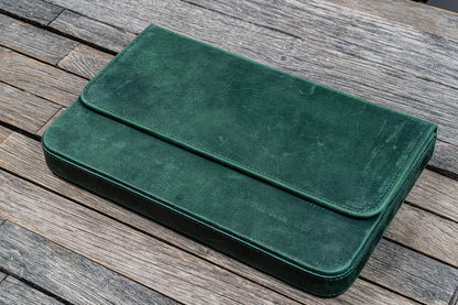 Galen Leather - Leather Magnum Opus 12 Slots Hard Pen Case with Removable Pen Tray
