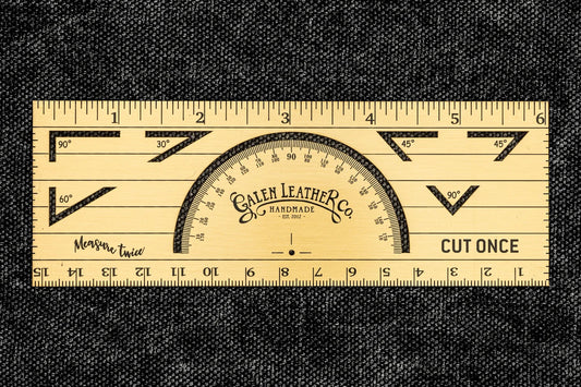 Galen Leather - The Geometer's Tool - Master Brass Ruler for Angels - Lines & Measurements
