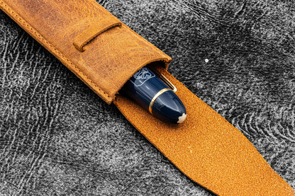 Galen Leather - Vintage Slim Leather Pen Sleeve for Single Pen