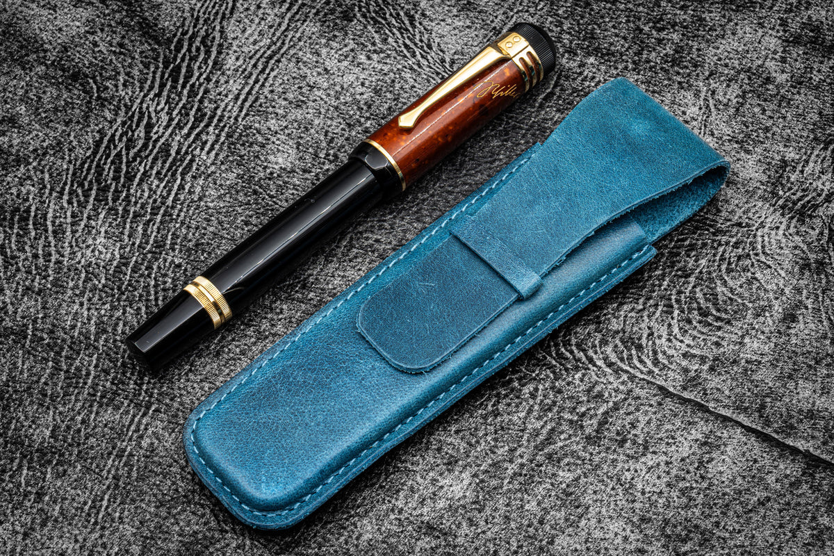 Galen Leather - Vintage Slim Leather Pen Sleeve for Single Pen