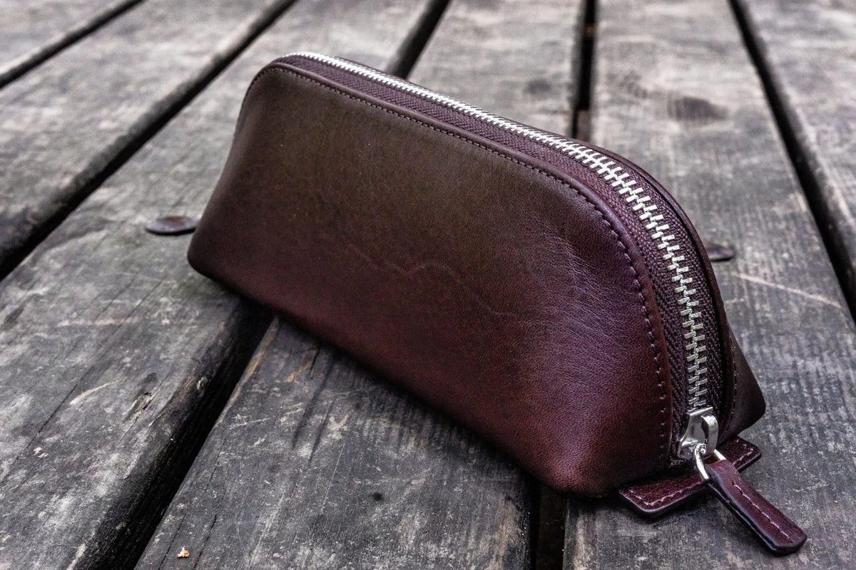 Galen Leather - XLarge Zipper Leather Pencil Case