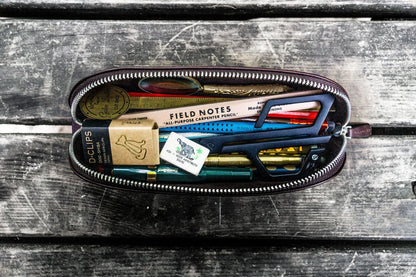 Galen Leather - XLarge Zipper Leather Pencil Case